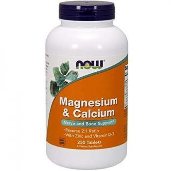 NOW Foods Magnesium & Calcium with Zinc and Vitamin D3 - 250 Tablets (French: NOW Foods Magnesium & Calcium (1:2) with Zinc and Vitamin D, 250 Tablets)