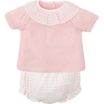 Conjunto de bebé niña en tricotosa color rosa