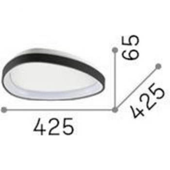 Plafón LED Ideal Lux Gemini, negro, 42,5 cm, encendido/apagado, integrado, 3000 Lm, 3000K