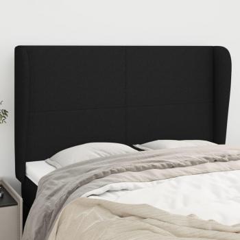 Cabecero con orejas de tela negro 147x23x118/128 cm vidaXL