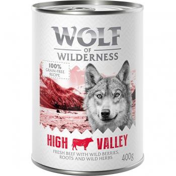 Wolf of Wilderness Adult Pack Ahorro 12 x 400 g - High Valley con Vaca