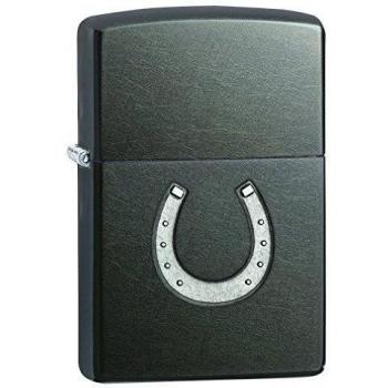 Zippo Horseshoe Embossed Mechero, Metal, Gray Dusk, 3.5x1x5.5 cm