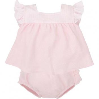 Conjunto de bebé niña con volantes - Jesusito y braguita a juego