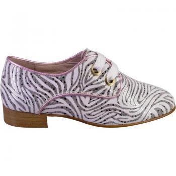 NIVAL NELY Zapatos con cordones de mujer en piel blanca 524