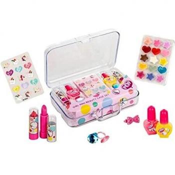 POP GIRL Mini Beauty Case Set- Neon Purple - Estuche de Maquillaje con Productos Divertidos para un Cambio de Imagen de la Cabeza a los Pies, Divertido Kit de Maquillaje, Coloridos Accesorios