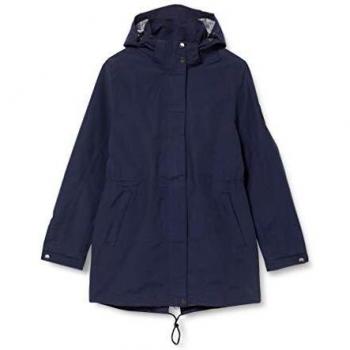 DLX Sabine Chaqueta Impermeable con Capucha Ajustable con Cremallera, Mujer, Azul Marino, XS