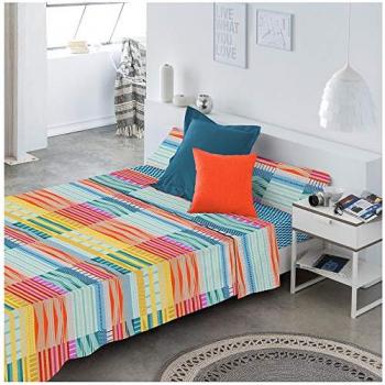 Juego de Sábanas Polinesia de Algodón para Cama de 160 cm - Incluye Sábana Encimera, Sábana Bajera Ajustable y 1 o 2 Fundas de Almohada