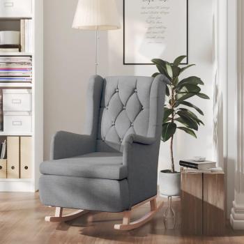 Silla Ripple Legs de madera de tejido gris claro