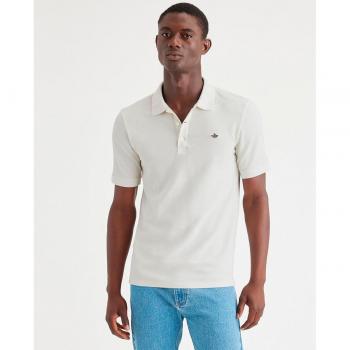 Dockers Coolmax Slim Fit Short Sleeve Polo Shirt for Men - White, Size S