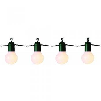 Best Season 476-13 Partyball - Cadena de luces LED blancas, 20 piezas, longitud de aprox. 5,7 m, para exteriores, cable de color negro, LED con luz blanca cálida