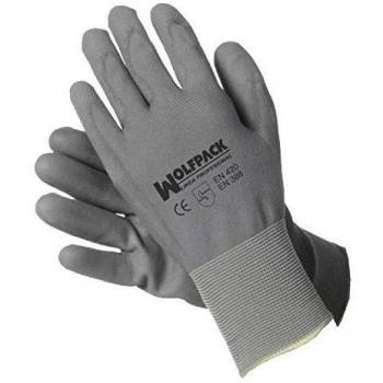 WOLFPACK LINEA PROFESIONAL 15031060 Guantes Poliuretano/Nylon Impregnado con Colgador 8, Multicolor