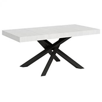 Mesa extensible Volantis 90x180/284 cm efecto madera fresno blanco con estructura antracita