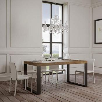 Mesa extensible Tecno 90x160/420 cm Nogal con estructura Antracita