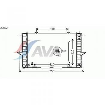 Radiador de refrigeración del motor AVA COOLING VO2092, compatible con vehículos específicos, fabricado en materiales de alta calidad para una óptima disipación del calor, diseño preciso para un ajuste perfecto y rendimiento eficiente