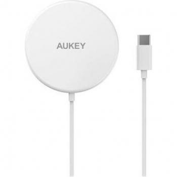 Cargador Inalámbrico Magnético AUKEY Aircore 15W Blanco con USB-C