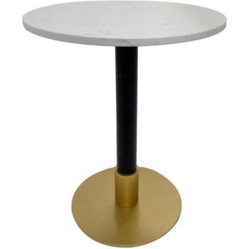 Mesita auxiliar metal mármol 50x50x61 blanco
