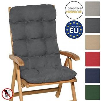 Cojín para Sillas de Balcón Flair HL - Asiento Exterior con Respaldo Alto Extra Comfort Gris Grafito
