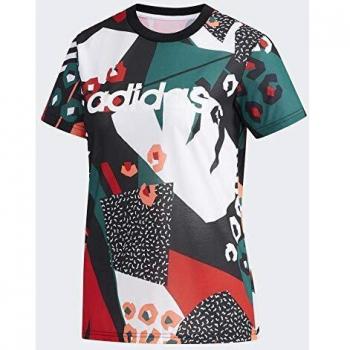 adidas W Farm T Camiseta, Mujer, Negro/Veruni/Escarl/Blanco, M