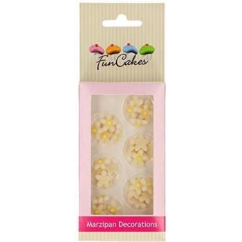 FunCakes Decoraciones de Mazapán Flores Listo Para ser Usar en la Decoración de Tartas, Perfecto para Cupcakes Temáticas y más, Certificado Sin Gluten, Set/30