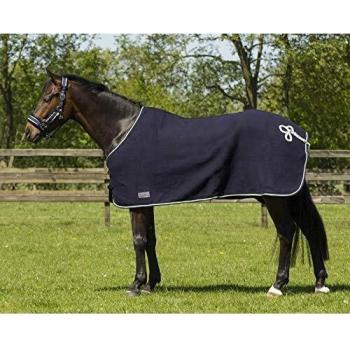 Qhp Manta De Lana Con Adorno Azul Plata 195 Cm
