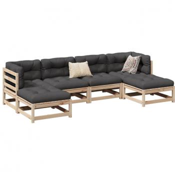 vidaXL 6 Piece Garden Sofa Set Solid Wood Pine