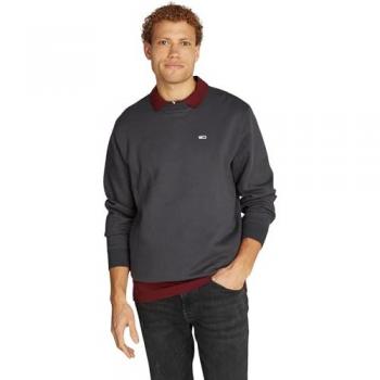 Tommy Jeans Regular Fit Logo Sweatshirt - Dark Gray - Men's Size S