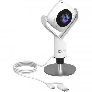J5 Create JVCU360 Full HD 1080p 360° Rotating Meeting Webcam with Omnidirectional Microphone