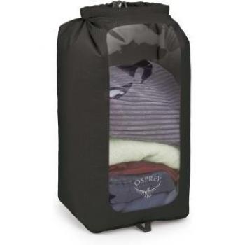 Bolsa estanca Osprey DrySack Window 35L negro, impermeable, capacidad de 35 litros, material duradero y ligero, ventana transparente para fácil visualización del contenido