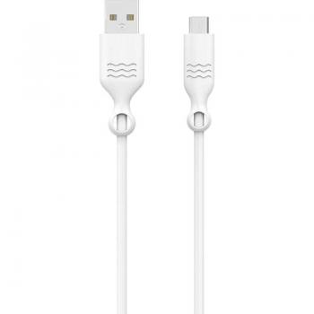 Cable USB a Micro-USB Bigben Just Green 2.1A 1.2m Ecológico Reciclable Blanco