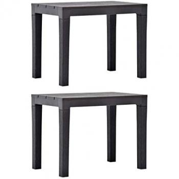 vidaXL Garden Benches 2 pcs Mocca Plastic