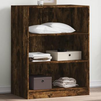 Armario de madera de ingeniería 77x48x102 cm Color Blanco, Gris hormigón, Gris sonoma y roble ahumado Vidaxl Marrón