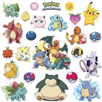 Vinilo Decorativo Pokémon Iconico - Pegatinas Pared Reposicionables - Tamaño 26x12.7x2.8cm - No Daña la Superficie