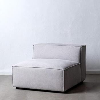 Sofá Modular Central Gris Claro de Tela y Madera de 92x109x67 cm - LOLAhome