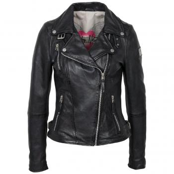 Chaqueta de Piel Mujer Freaky Nation Biker Princess Negra, Talla S