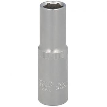 Llave Vaso 1/2 Hexagonal Larga 13 mm. Perfil de 6 Caras, Acero Cromo Vanadio, Aristas Redondas