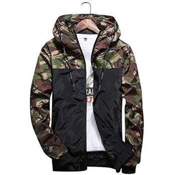 shepretty Hombre Softshell Funciones Chaqueta para Exterior Impermeable, Verde, M