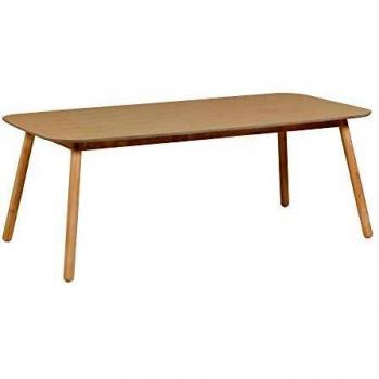 Kave Home - Mesa batilde de caucho macizo con chapa de fresno de 140 x 70 cm.