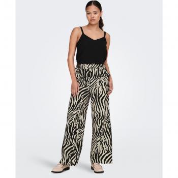 JDY - Women's Fluid Elastic Waist Pants in Zebra Print Green