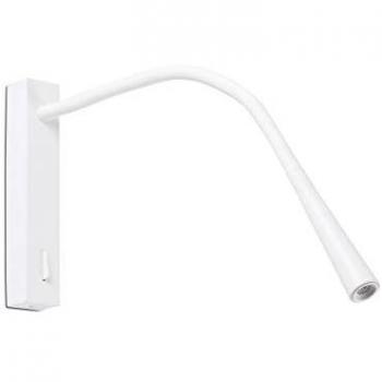Aplique de pared con luz de lectura Flin blanco 1 bombilla 27,3cm LED Faro Barcelona 64318