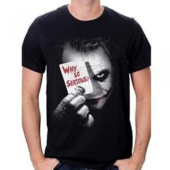 Batman Joker Why So Serious Camiseta, Negro, XXL para Hombre