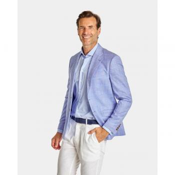 Americana de hombre regular estampado cuadro galés azul