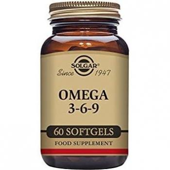 Solgar Omega 3-6-9 Softgels - Pack of 60 - Blend of Premium Fish, Flax and Borage Oils – Specially formulated ratio - Molecularly distilled to remove mercury, PCBs and heavy metal contaminants