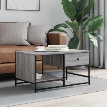 Mesa de centro Sonoma gris 85,5x51x45 cm madera multicapa contrachapada