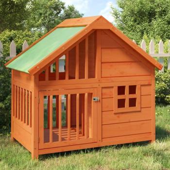 vidaXL Dog Kennel Brown 96x60.5x87 cm Solid Wood Pine