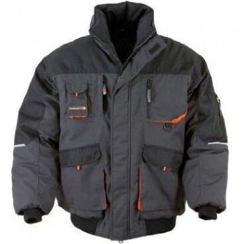 Chaqueta de Piloto Talla XL Gris Oscuro/Negro/Naranja Aislante 65% Poliéster/35% Algodón