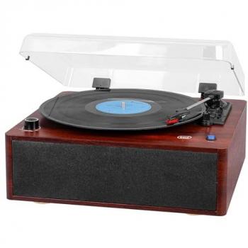 Tocadiscos Trevi TT 1030 BT de Madera, Conexión Inalámbrica, Reproducción 33/45/78 RPM, Altavoces Incorporados