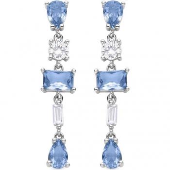 Pendientes Luxenter Fallu Atelier de Plata de Ley 925 con Circonita Aguamarina bañada en rodio