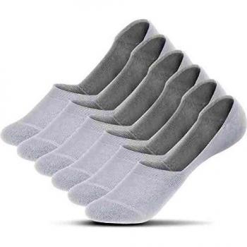 Voqeen Hombres Calcetines Invisibles 6 Pares Corte bajo No Show Calcetines Algodón Respirable Antideslizantes Lightweight Tobilleros Calcetines