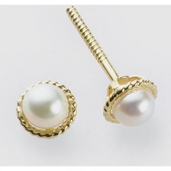 Pendientes de bebé de oro con perla natural para regalar en ocasiones especiales