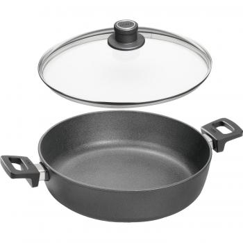 Cacerola Inducción 32 cm con Tapa de Vidrio y Titanio 5.5 l